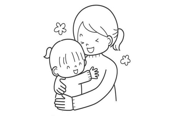 Drawings on the topic of mother and baby