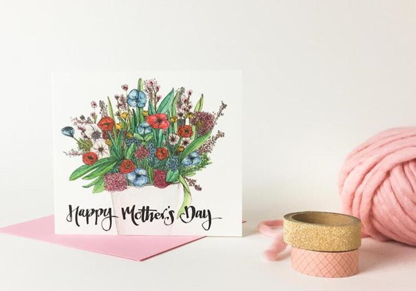 Flower cards drawn with crayons are always loved by many parents and children
